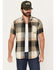 Image #1 - Brothers and Sons Men's Tooele Plaid Print Short Sleeve Button Down Western Shirt, Dark Grey, hi-res
