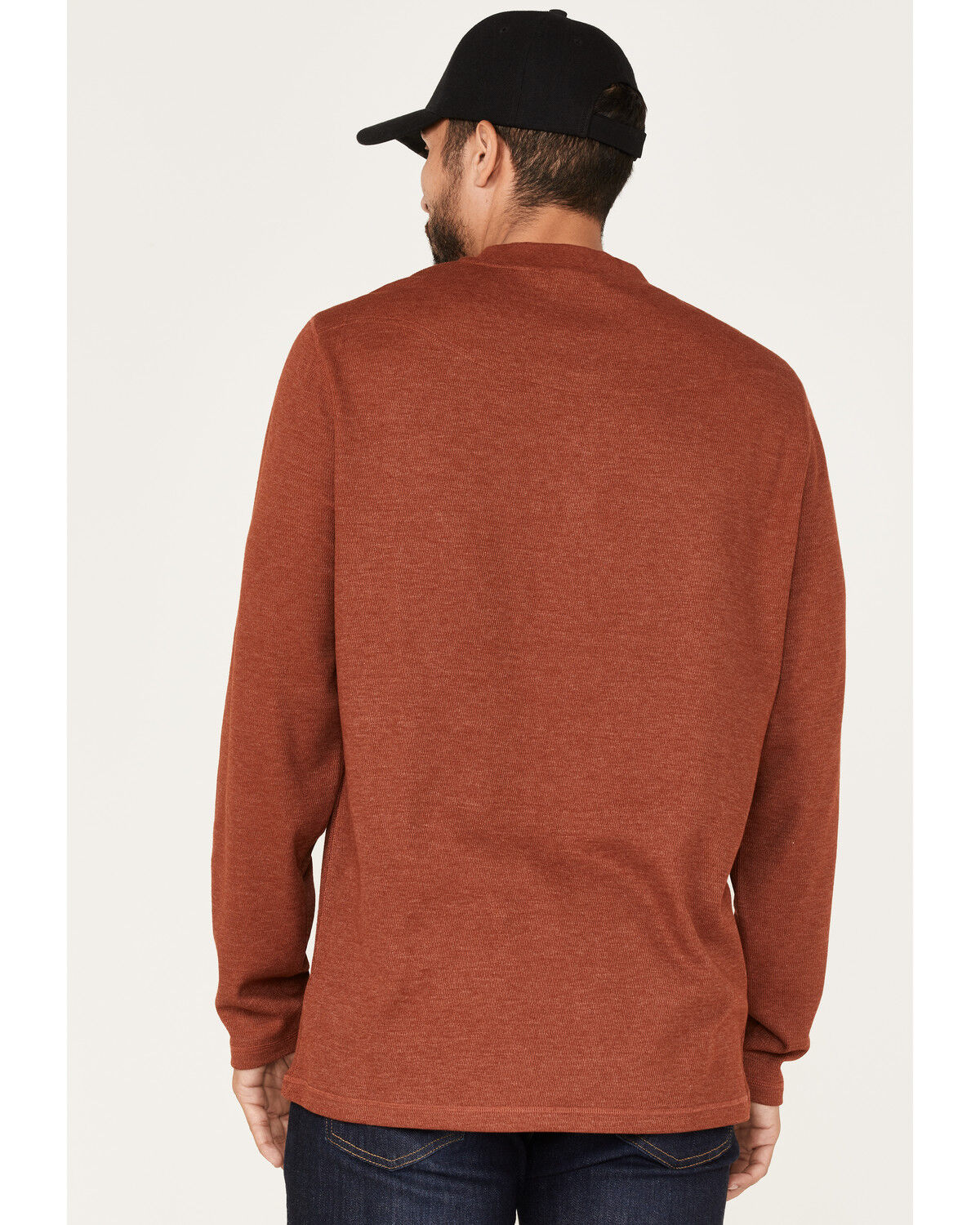 Image #4 - Brothers and Sons Men's Henley Thermal T-Shirt, Dark Orange, hi-res