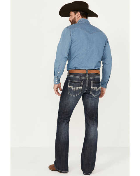 Image #1 - Panhandle Men's Pistol Dark Vintage Wash Bootcut Denim Jeans, , hi-res