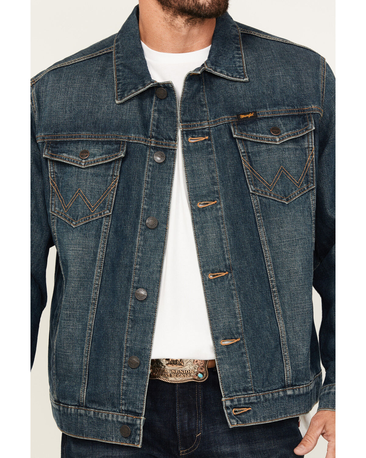 Image #3 - Wrangler Retro Men's Unlined Medium Wash Denim Jacket, Medium Wash, hi-res