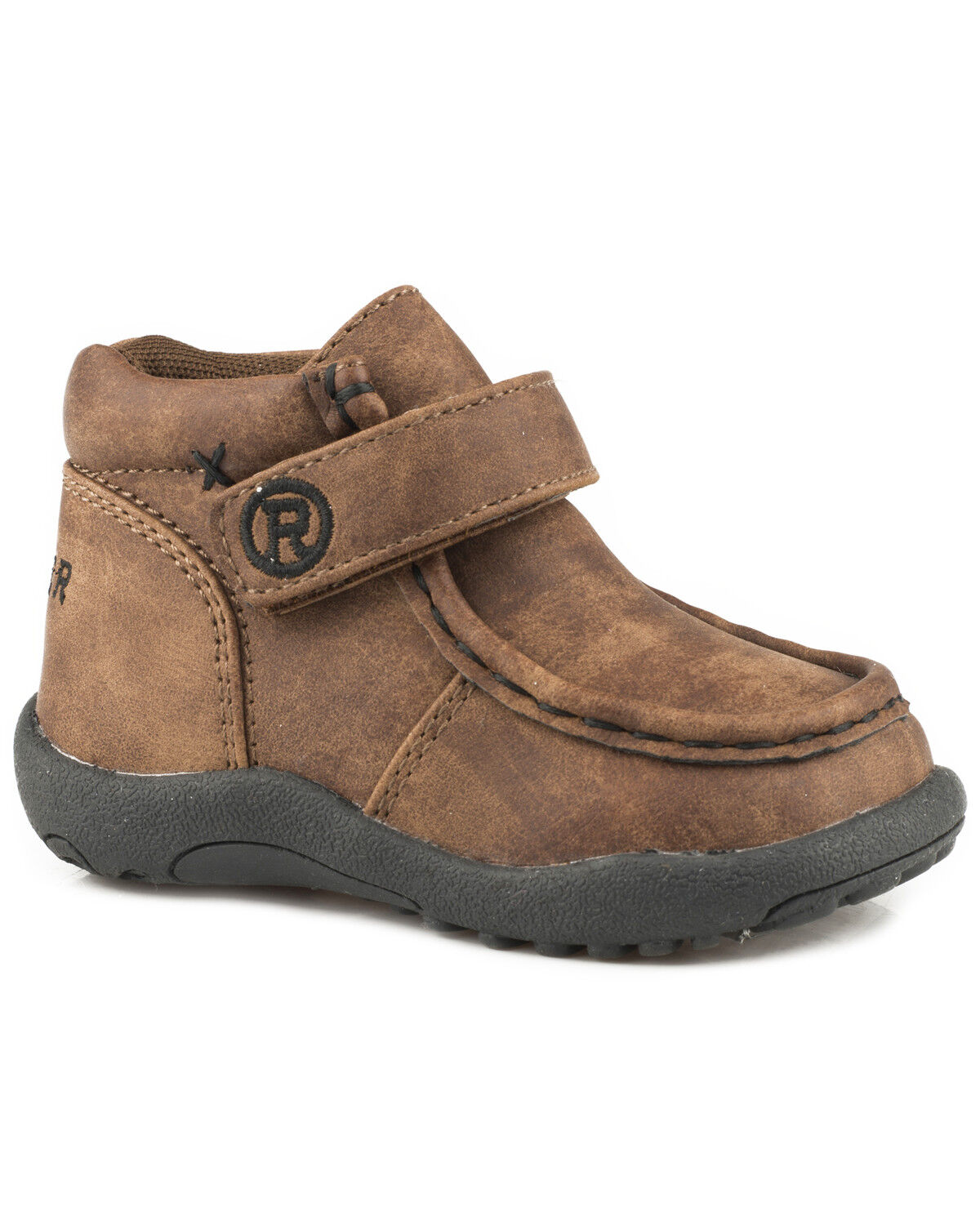 Image #1 - Roper Toddler Boys' Moc Faux Leather Chukkas - Moc Toe, Brown, hi-res