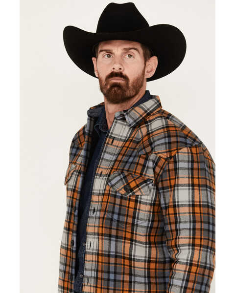 Image #2 - Cody James Men's Plaid Long Sleeve Button-Down Shirt Jacket, Grey, hi-res