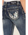 Image #2 - Grace in LA Girls' Medium Wash Mid Rise Embroidered Cactus Bootcut Jeans, Blue, hi-res