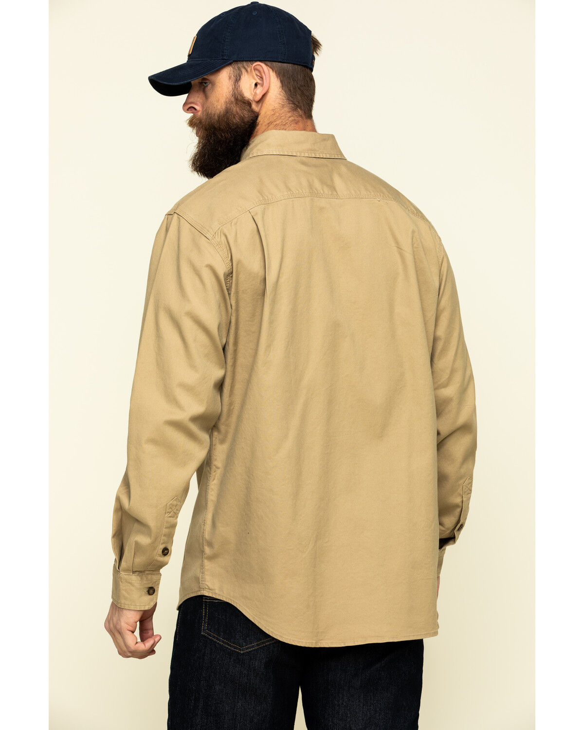 Image #2 - Carhartt Men's Rugged Flex Rigby Long Sleeve Work Shirt, Beige/khaki, hi-res