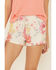 PJ Salvage Women's Happy Blooms Floral Print Shorts, Oatmeal, hi-res