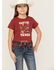 Image #1 - Shyanne Girls' Can't Be Tamed Fringe Graphic Tee, Brick Red, hi-res