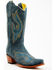 Image #1 - Planet Cowboy Women's Steel My Blues Psychedelic Suede Leather Western Boot - Snip Toe , Blue, hi-res