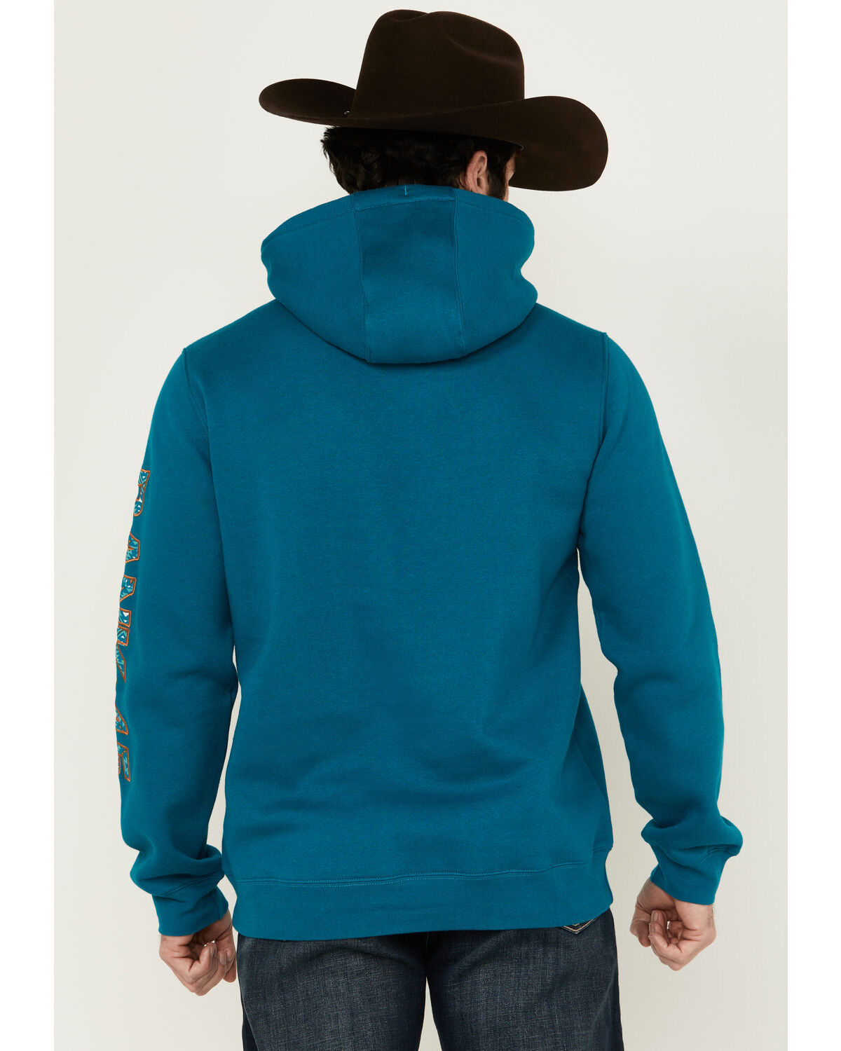 Image #4 - RANK 45® Men's Brundi Logo Hooded Sweatshirt, Teal, hi-res