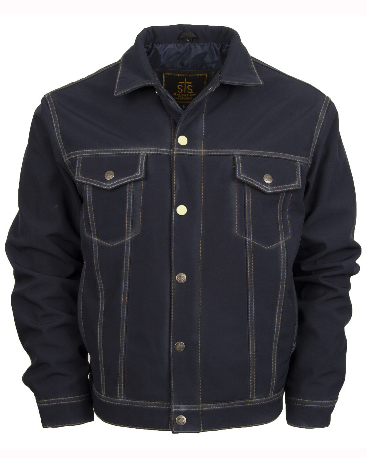 Image #1 - STS Ranchwear Men's Brumby Denim Cut Jacket, Navy, hi-res