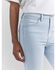 Image #4 - Wrangler® X Barbie™ Women's Light Wash High Rise Westward Pink Patch Stretch Bootcut Jeans, , hi-res
