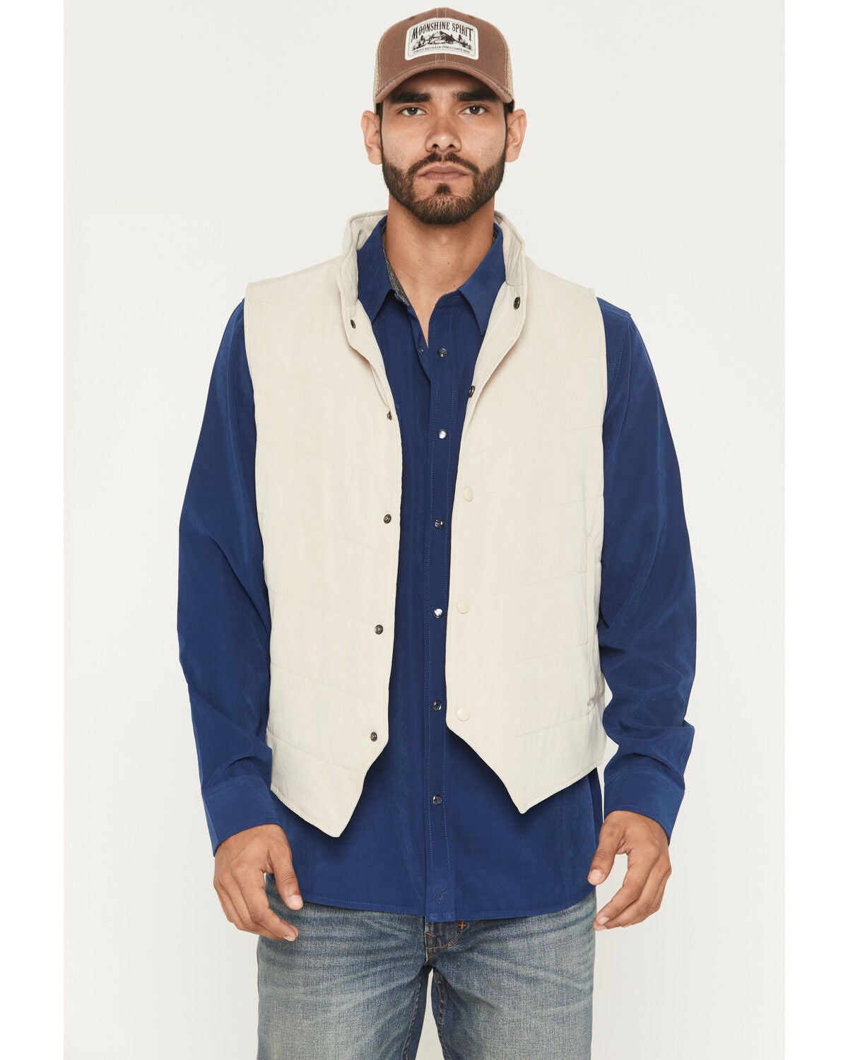 Image #1 - Moonshine Spirit&reg; Men's Jefferson Lightweight Moleskin Puffer Vest, Tan, hi-res