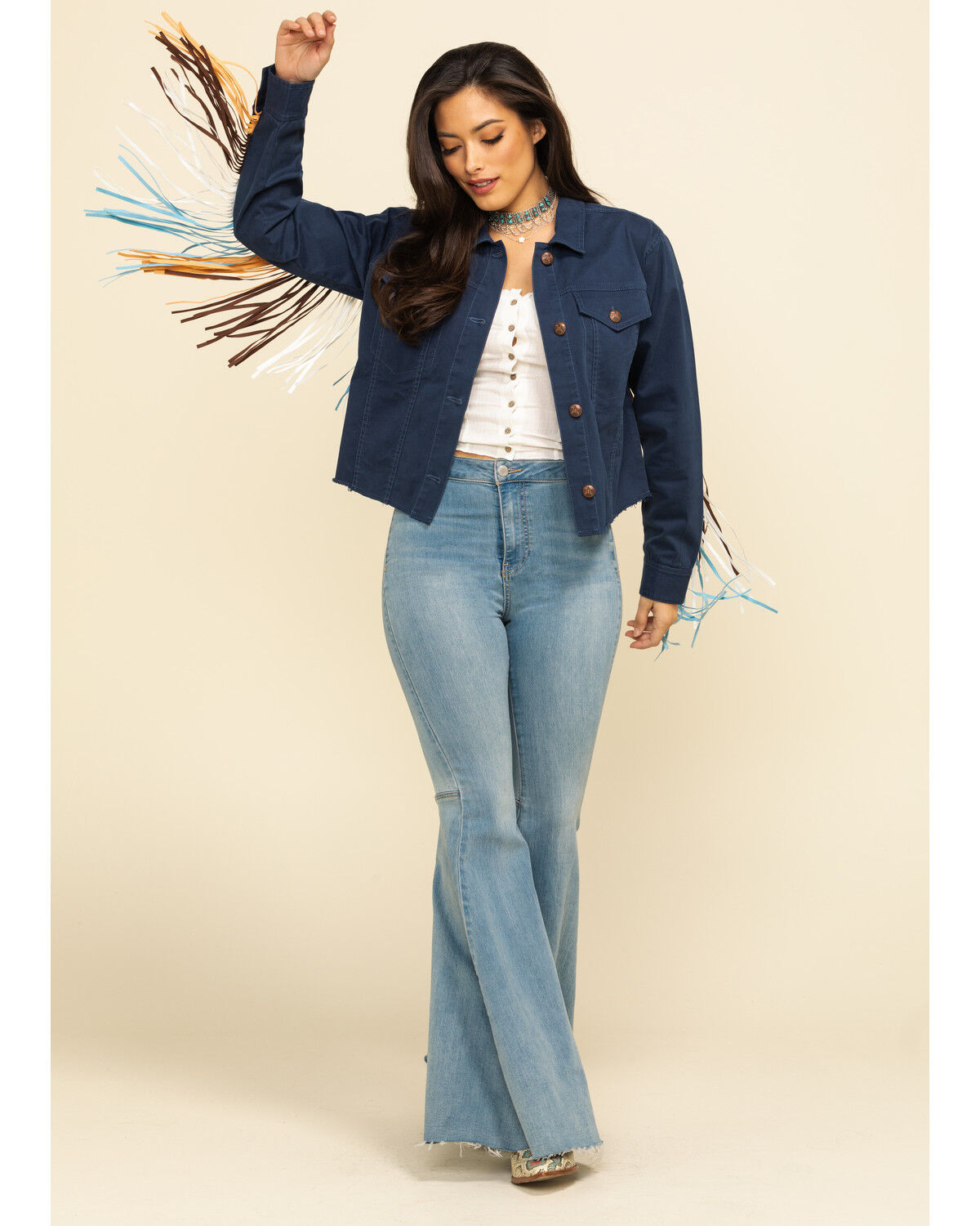 Women's indigo jacket clearance