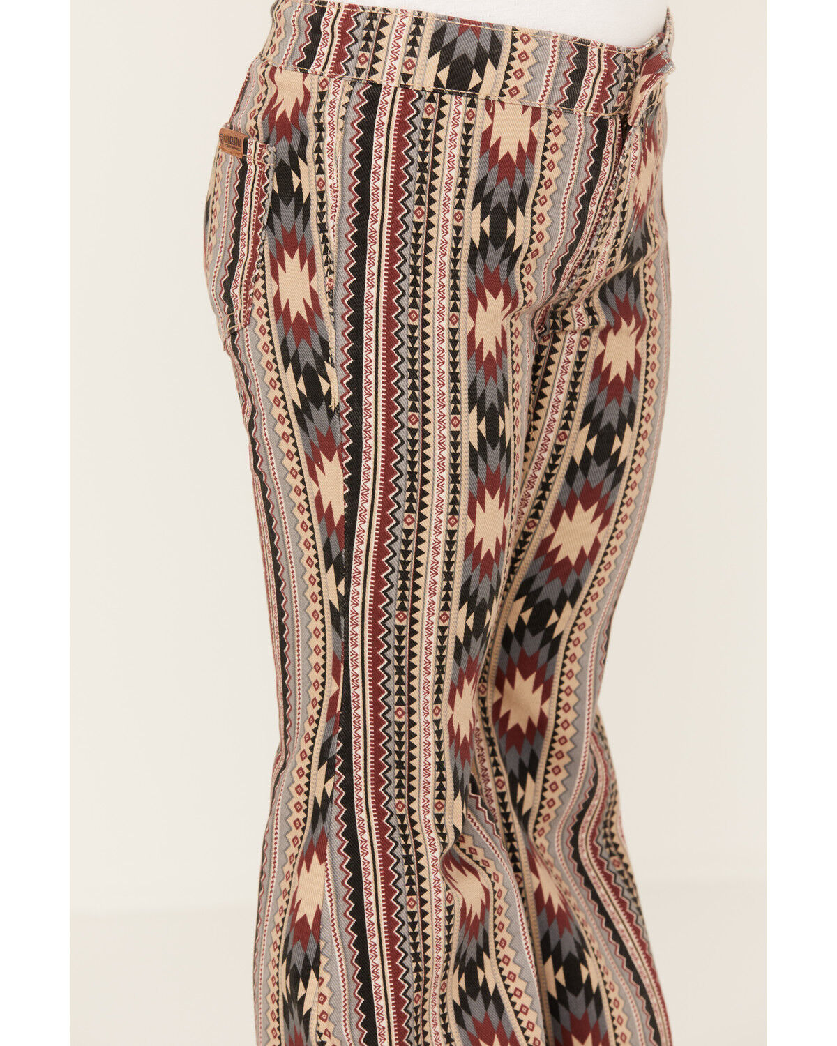 Image #2 - Rock & Roll Denim Girls' Southwestern Stripe Print Flare Jeans, Tan, hi-res