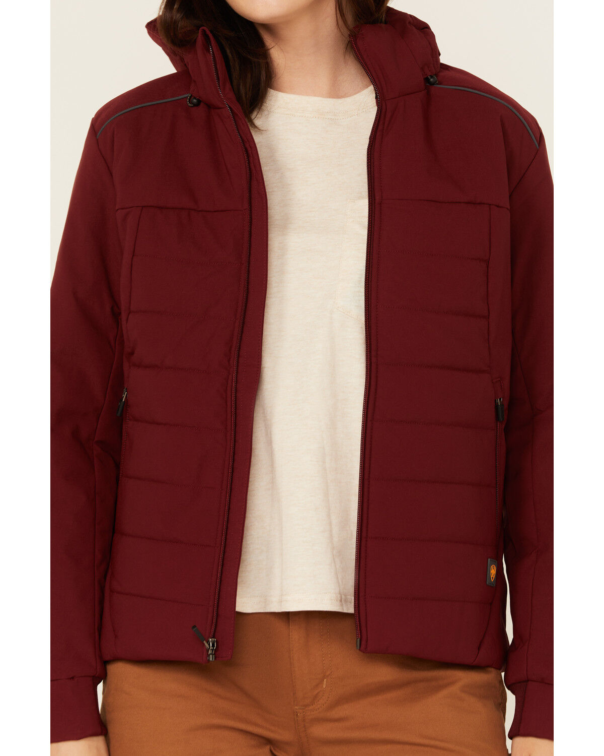 Image #3 - Ariat Women's Rebar Valkyrie Stretch Canvas Insulated Jacket, Red, hi-res