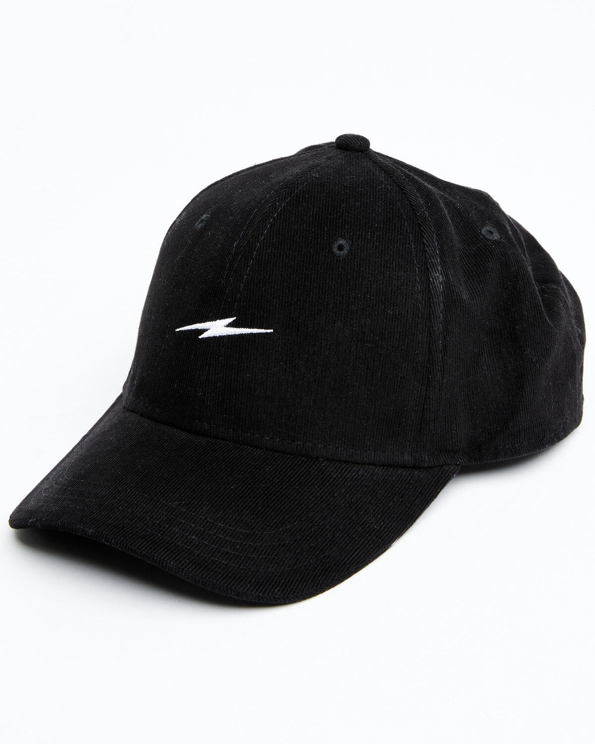 Image #1 - Cleo + Wolf Women's Corduroy Lightning Bolt Embroidered Ball Cap, Black, hi-res