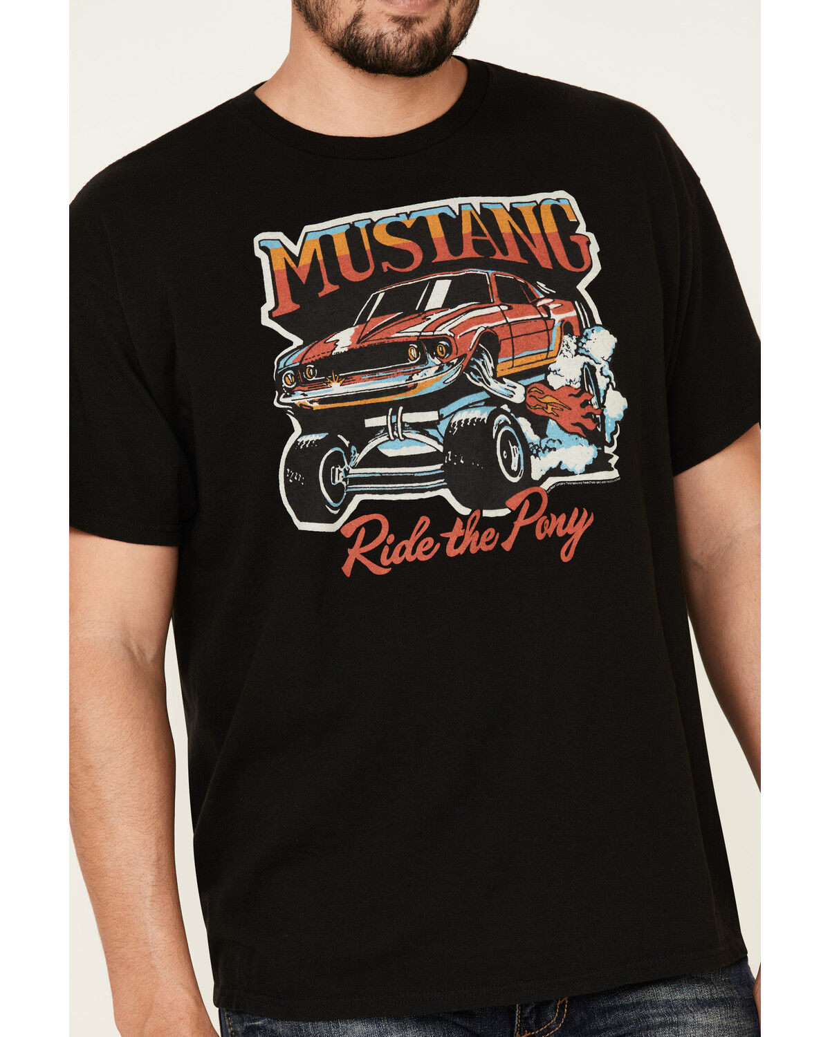 Image #3 - Junk Food Clothing Men's Mustang Ride The Pony Graphic T-Shirt, Black, hi-res