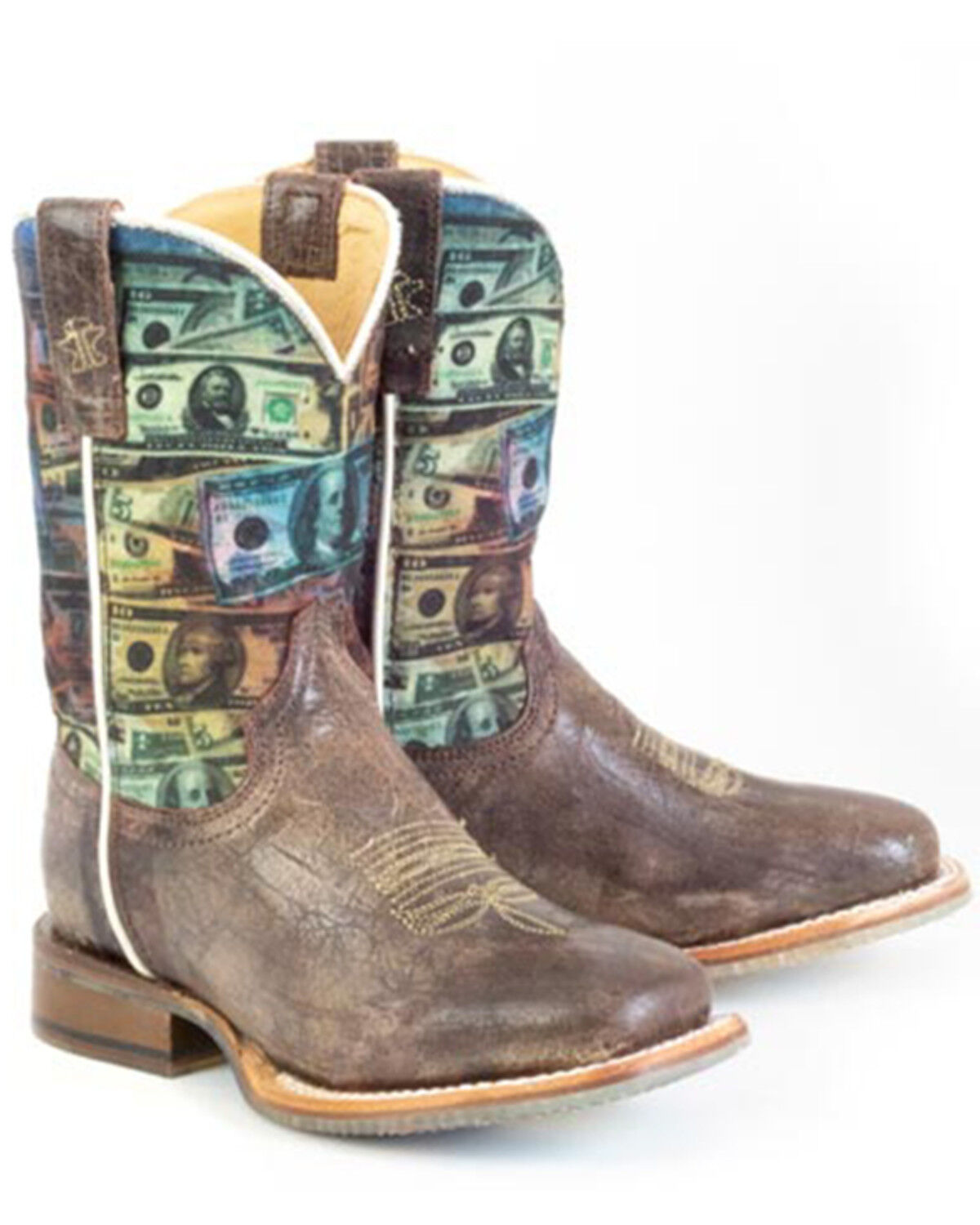 Image #1 - Tin Haul Little Boys' Make It Rain Western Boots - Broad Square Toe, Brown, hi-res