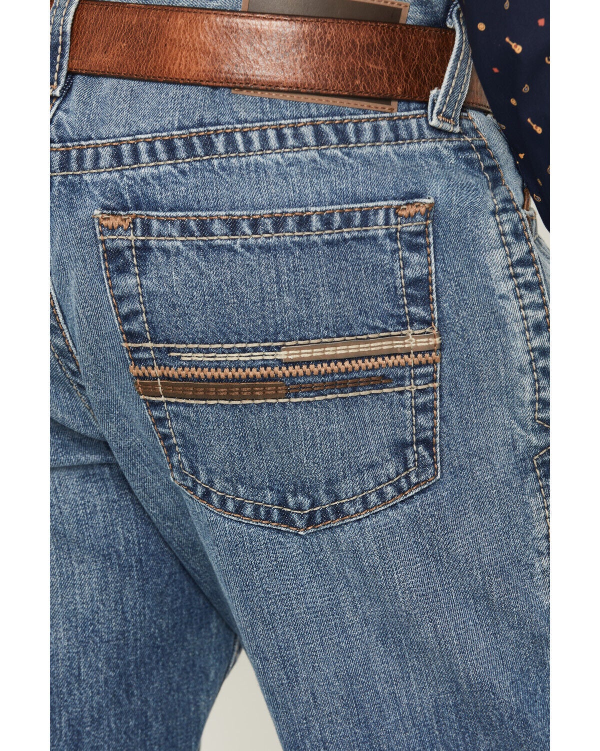 Image #4 - Ariat Men's M4 Rogers Medium Wash Relaxed Bootcut Denim Jeans - Big, Medium Wash, hi-res