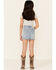 Rock & Roll Denim Girls' Light Wash Seamed Front Denim Skirt , Blue, hi-res