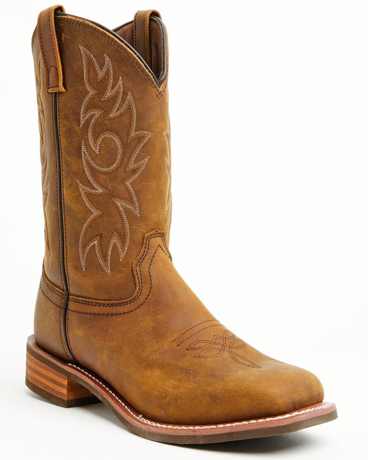 Image #1 - Ad Tec Men's Oiled Western Boots - Square Toe, Brown, hi-res