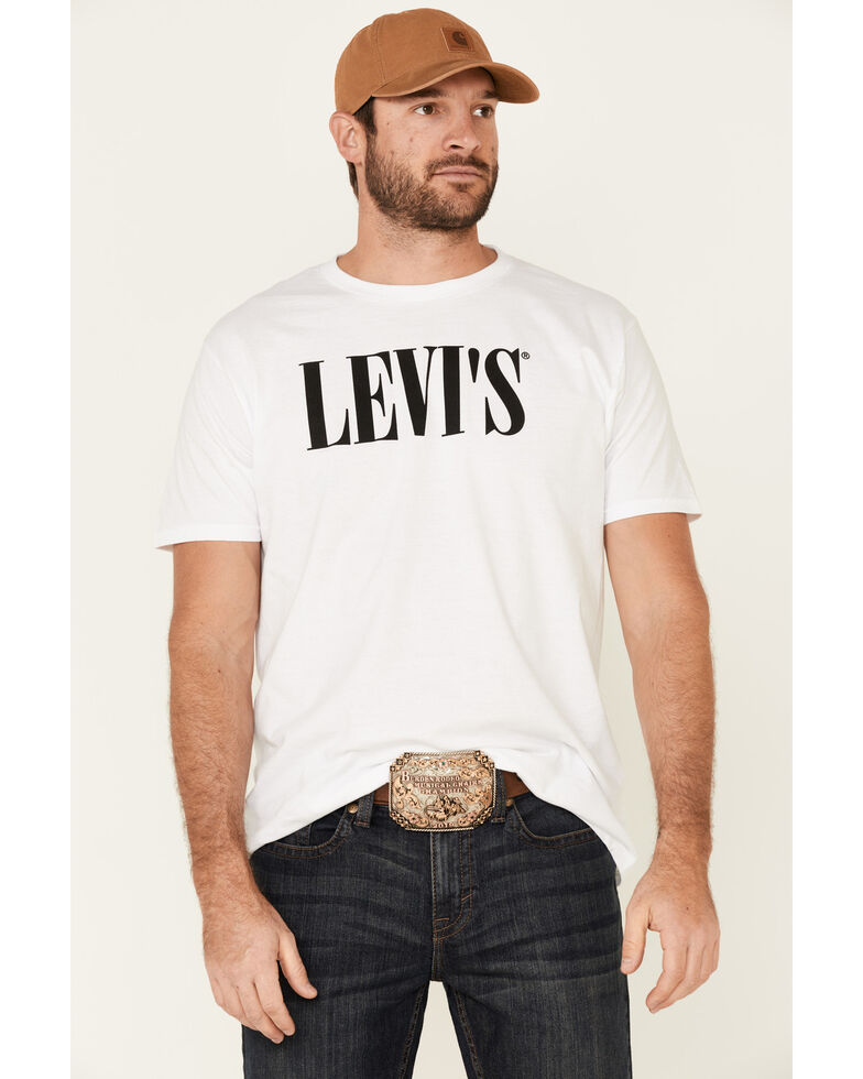 Levi's Men's White Serif Logo Graphic T-Shirt , White, hi-res