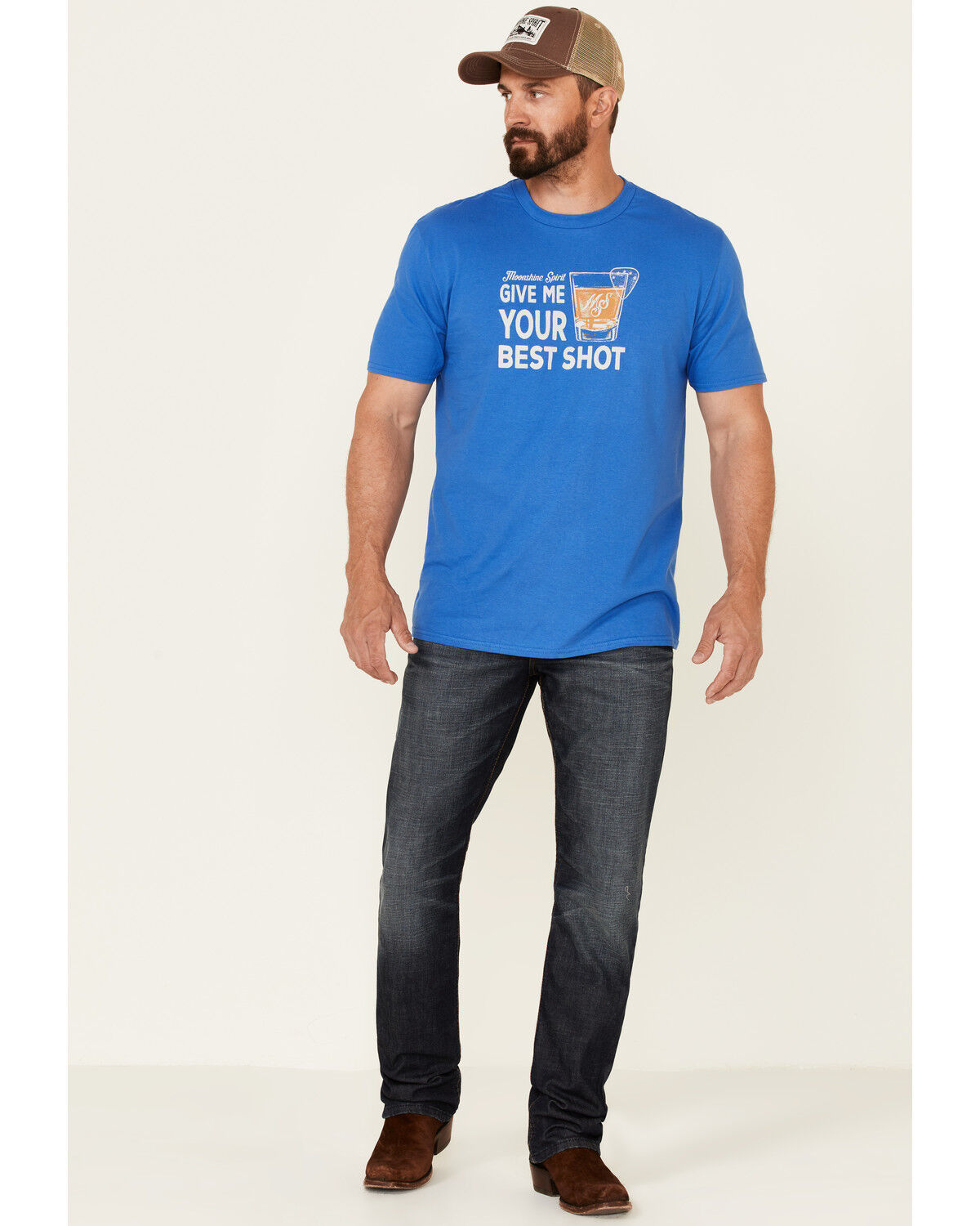 Image #2 - Moonshine Spirit Men's Best Shot Graphic Short Sleeve T-Shirt, Royal Blue, hi-res