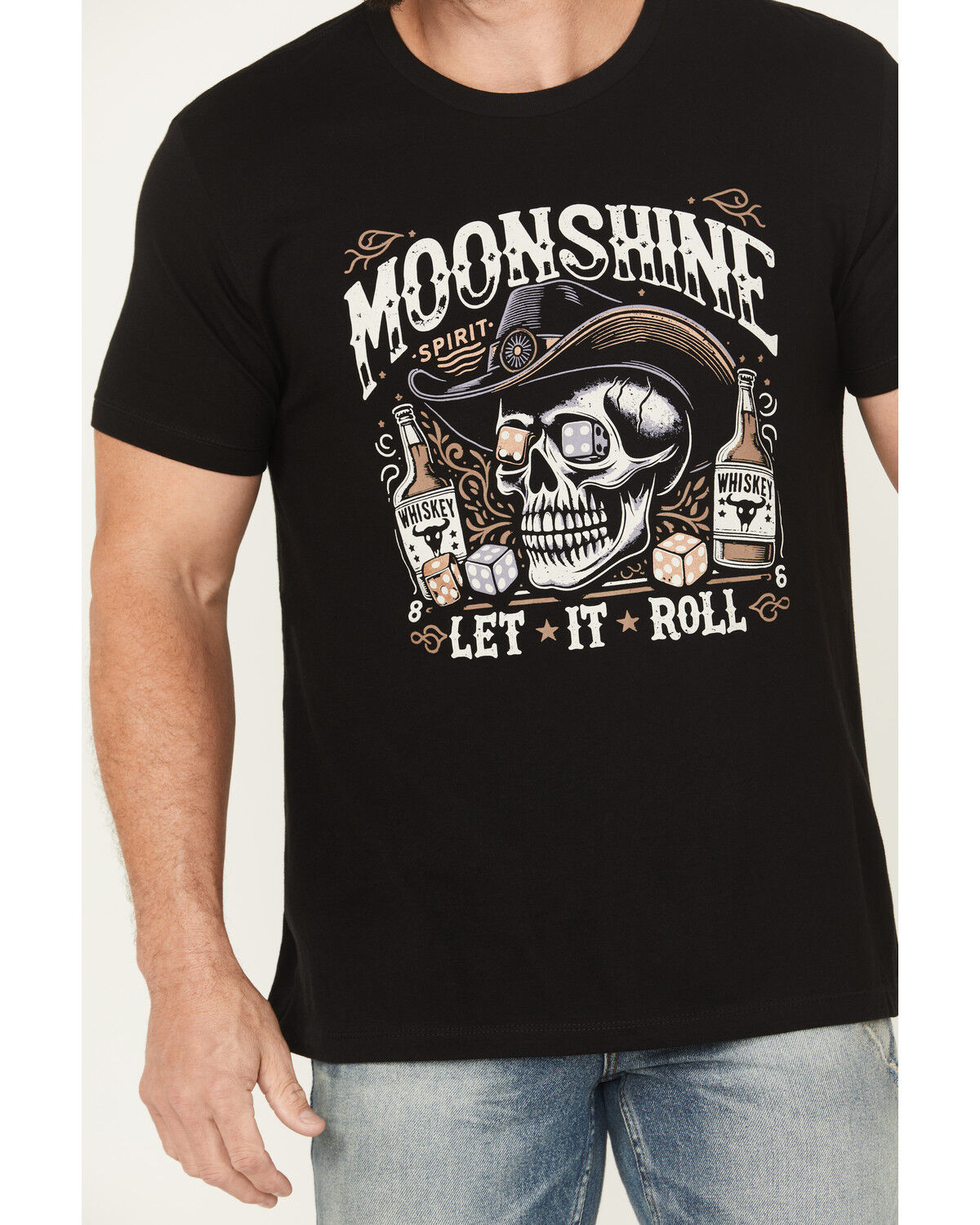 Image #3 - Moonshine Spirit Men's Let It Roll Short Sleeve Graphic T-Shirt, Black, hi-res