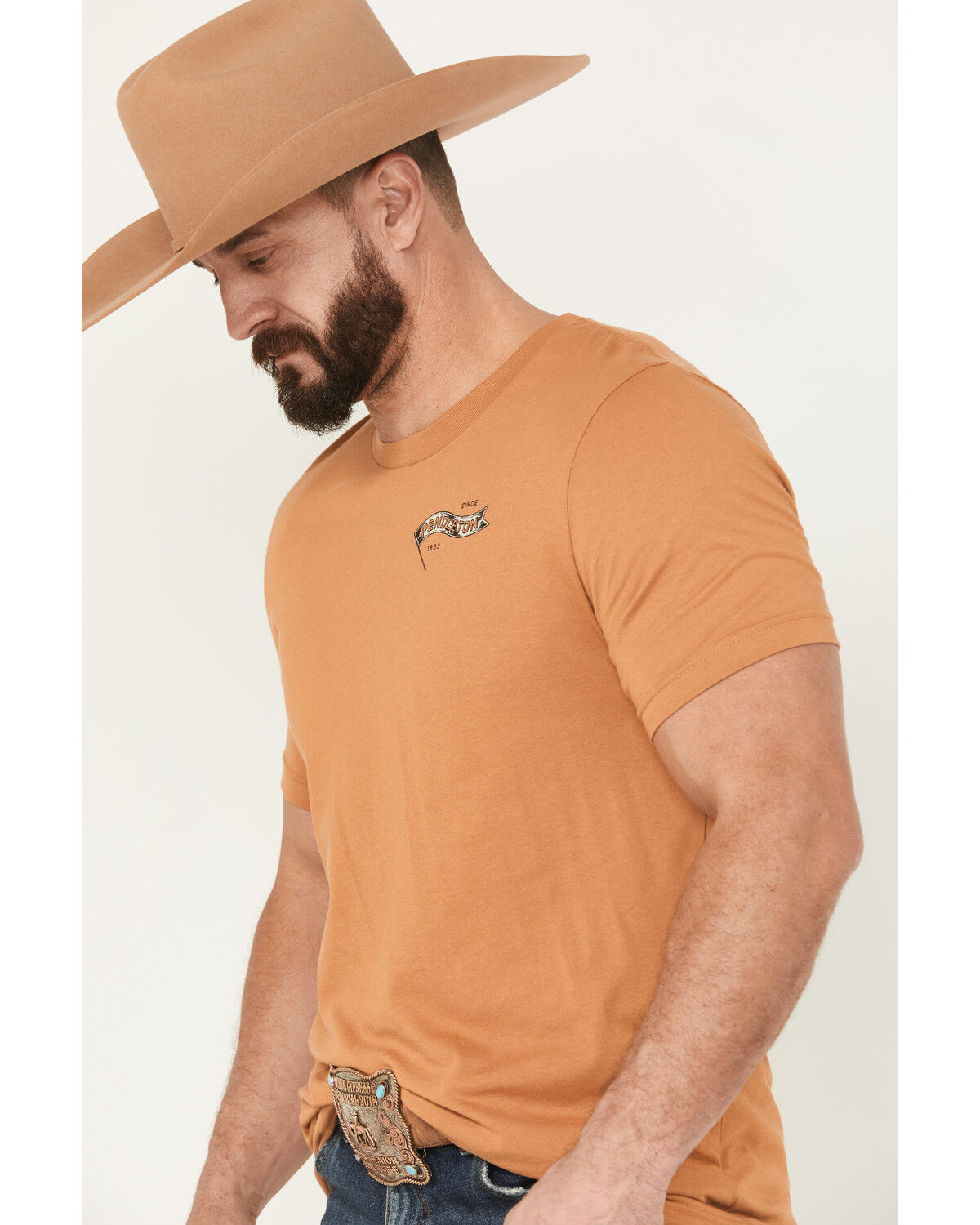 Image #4 - Pendleton Men's Rodeo Flag Short Sleeve Graphic T-Shirt, Copper, hi-res