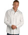 Image #1 - Scully Men's Embroidered Gunfighter Long Sleeve Pearl Snap Western Shirt, White, hi-res