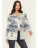 Image #1 - Idyllwind Women's Bluerose Southwestern Floral Print Sherpa Lined Jacket, Light Blue, hi-res