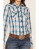 Image #3 - Roper Women's Plaid Print Long Sleeve Snap Western Shirt, Blue, hi-res