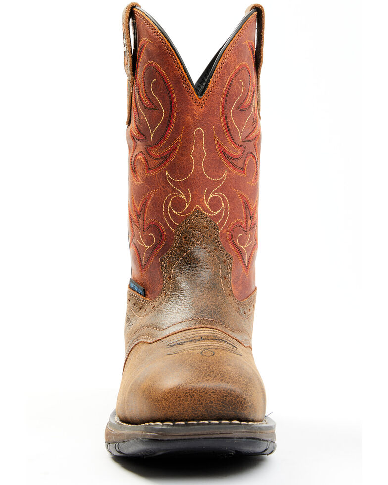Cody James Men's Nano Lite Waterproof Western Work Boots - Composite Toe, Orange, hi-res