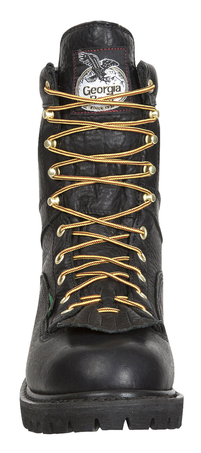 Image #4 - Georgia Boot Men's Waterproof Low Heel Logger Boots - Round Toe, Black, hi-res