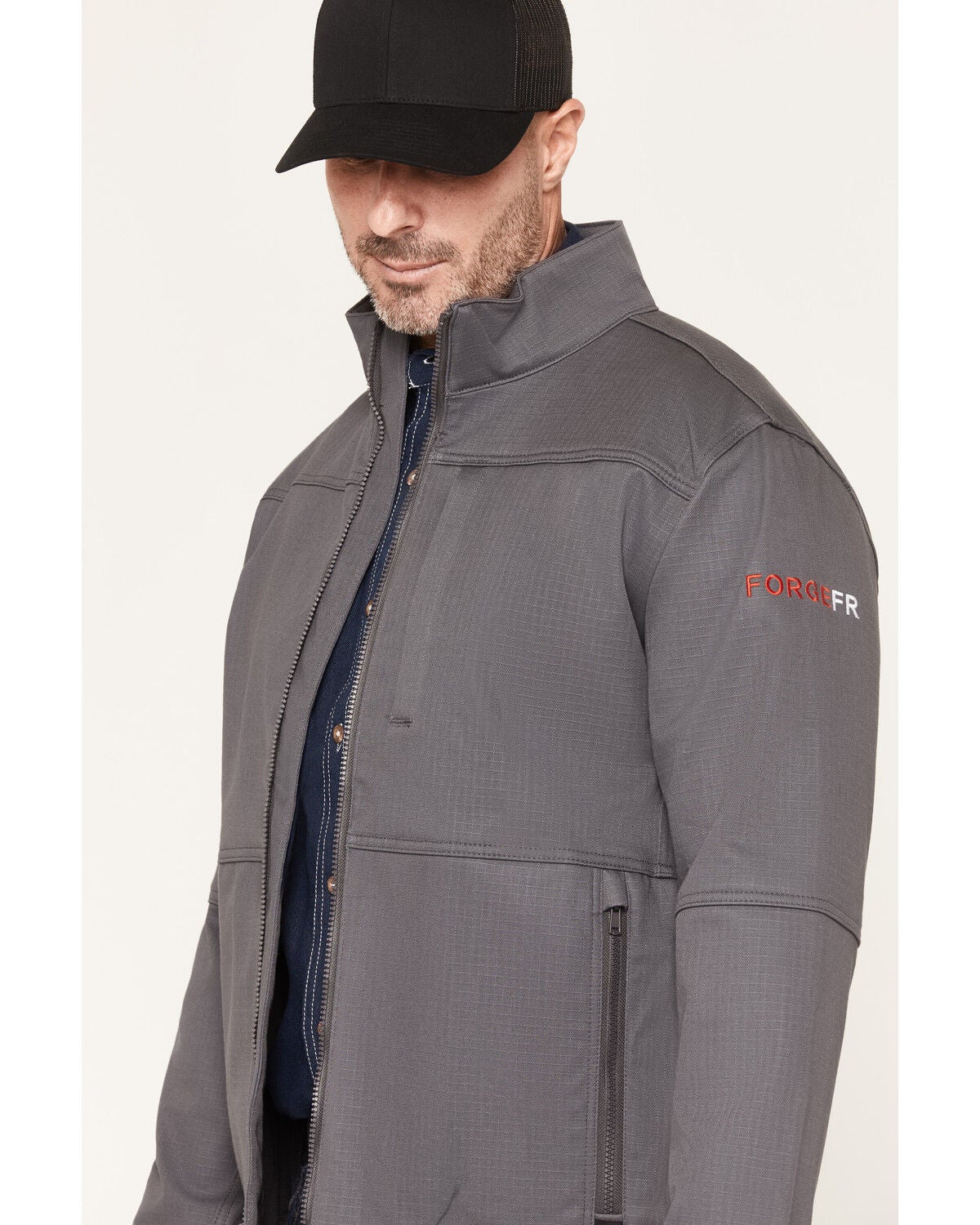 Image #2 - Forge Workwear Men's FR Ripstop Jacket, Grey, hi-res