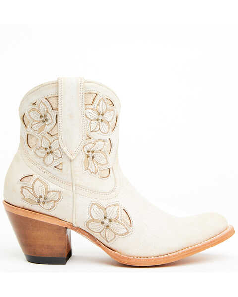 Image #2 - Shyanne Women's Lily Floral Embroidered Western Fashion Booties - Round Toe , Off White, hi-res