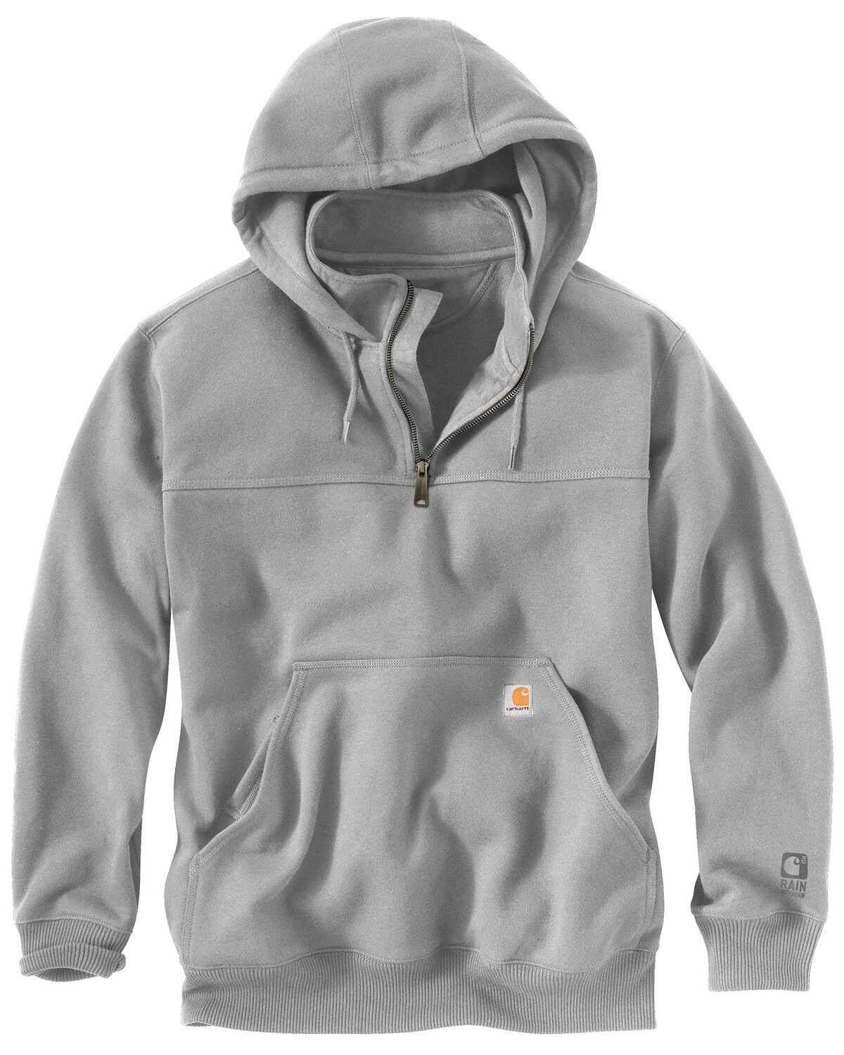 Image #1 - Carhartt Men's Rain Defender Paxton Hooded Zip Work Sweatshirt, Hthr Grey, hi-res
