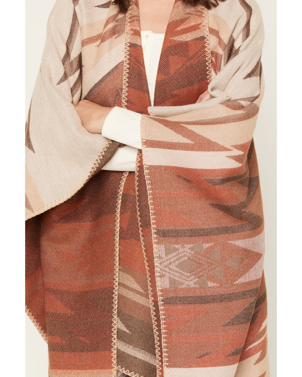 Image #3 - Shyanne Women's Westland Southwestern Print Shawl, Natural, hi-res