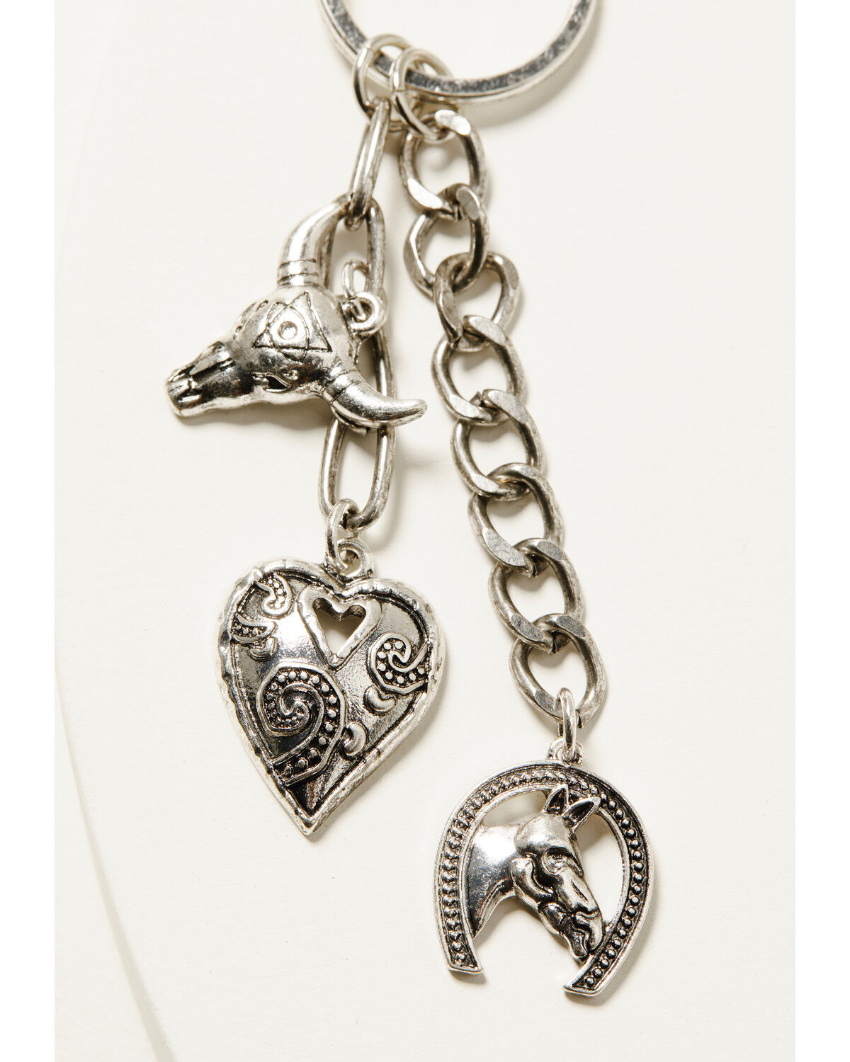 Image #3 - Shyanne Women's Heart Bull Horn Bag Charm, Silver, hi-res