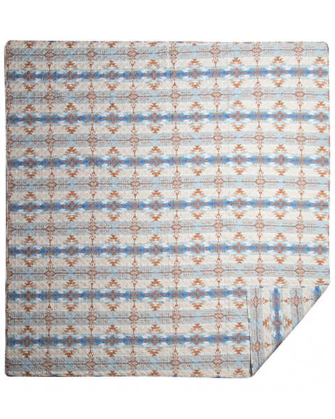 Image #2 - Carstens Home Stack Rock Southwestern Queen Quilt - 3-Piece, Blue, hi-res