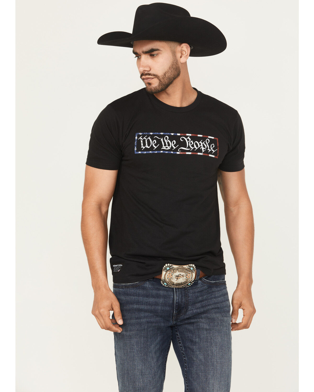 Image #2 - Howitzer Men's Americana Short Sleeve Graphic Muscle T-Shirt, Black, hi-res
