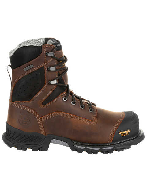 Image #2 - Georgia Boot Men's Rumbler Waterproof Work Boots - Composite Toe, Black/brown, hi-res