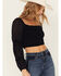 Image #2 - Idyllwind Women's Nash Romantic Ruffle Crop Top, Indigo, hi-res