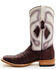 Image #3 - Tanner Mark Men's Exotic Caiman Western Boots - Broad Square Toe, Wine, hi-res