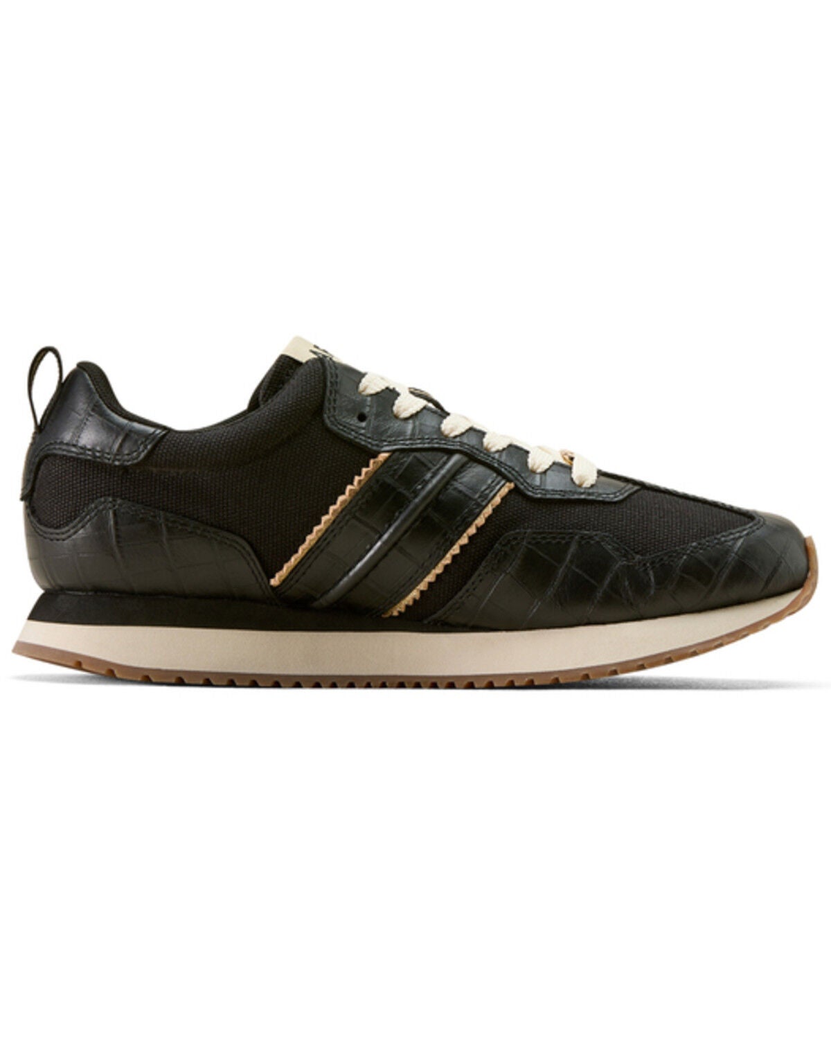 Image #2 - Ariat Women's Ranch Runner Crocodile Print Casual Shoes, Black, hi-res