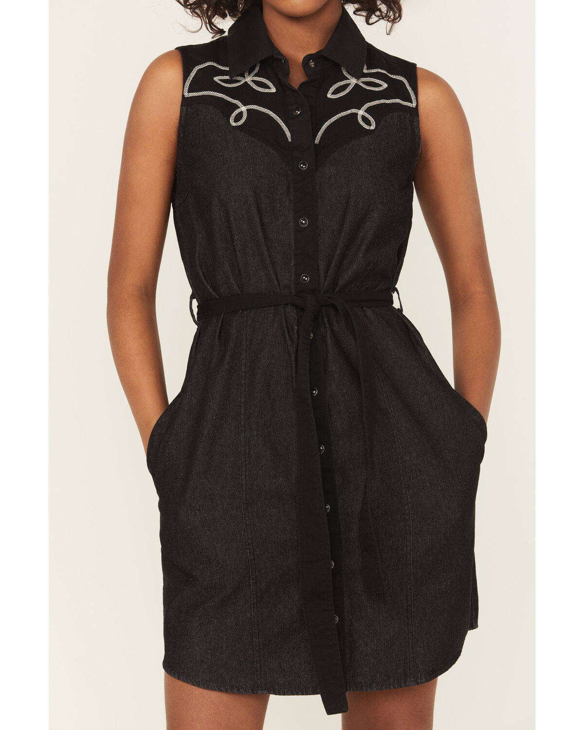 Image #3 - Panhandle Women's Embroidered Sleeveless Mini Dress, Black, hi-res
