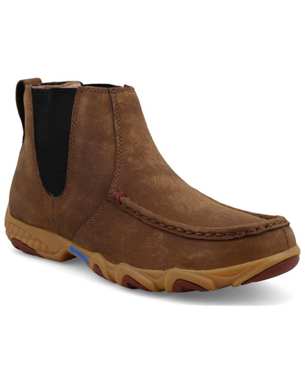 Twisted X Women's 4" Work Chelsea Driving Moc Shoes - Moc Toe, Brown, hi-res