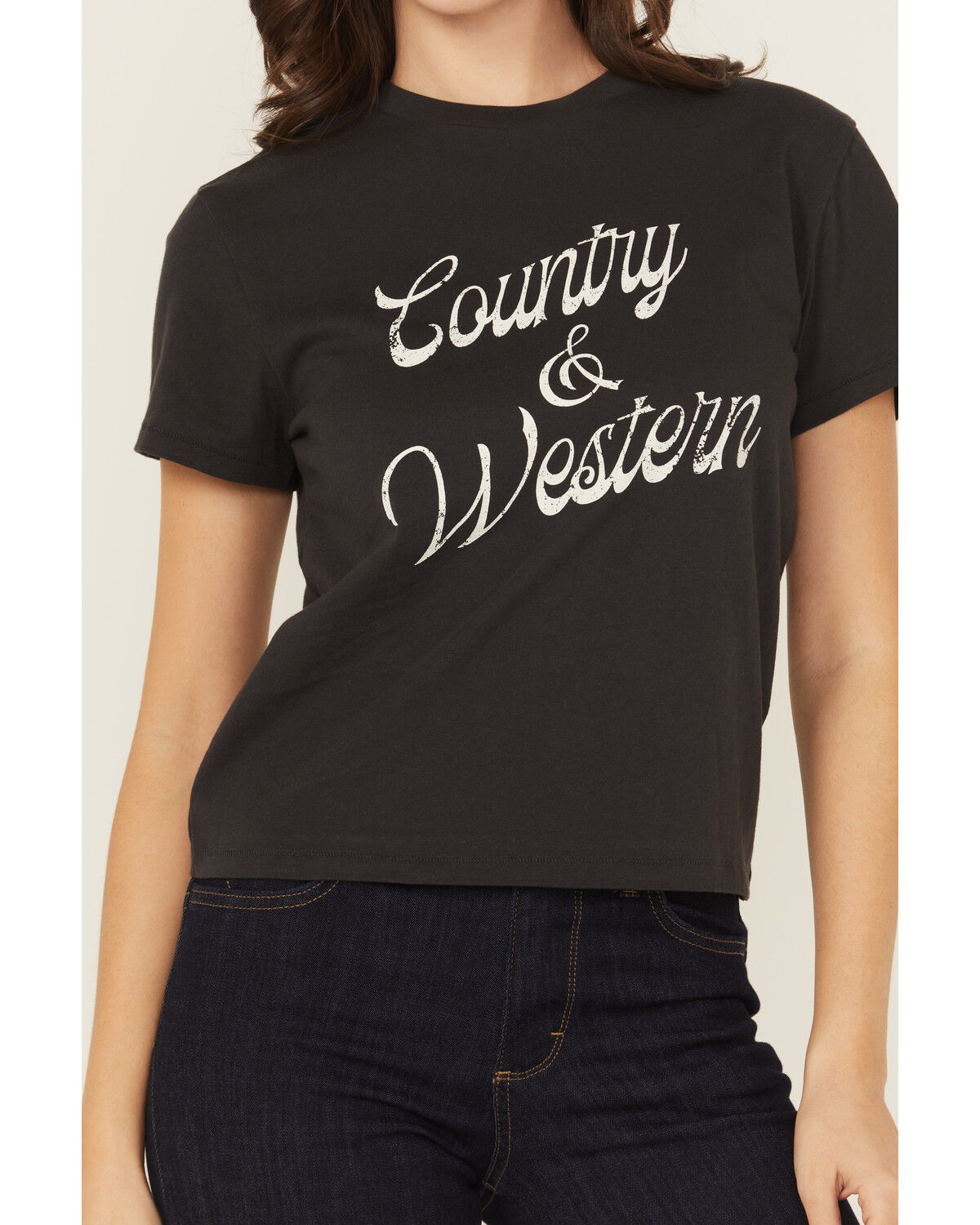 Image #3 - White Crow Women's Country & Western Short Sleeve Graphic Tee, Black, hi-res