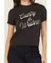 Image #3 - White Crow Women's Country & Western Short Sleeve Graphic Tee, Black, hi-res