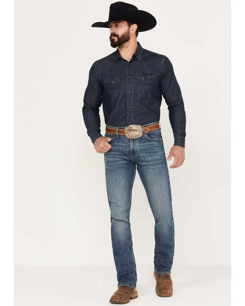Image #1 - Wrangler 20x Men's 44MWX Cowboy Cut Medium Wash Slim Straight Stretch Denim Jeans, , hi-res