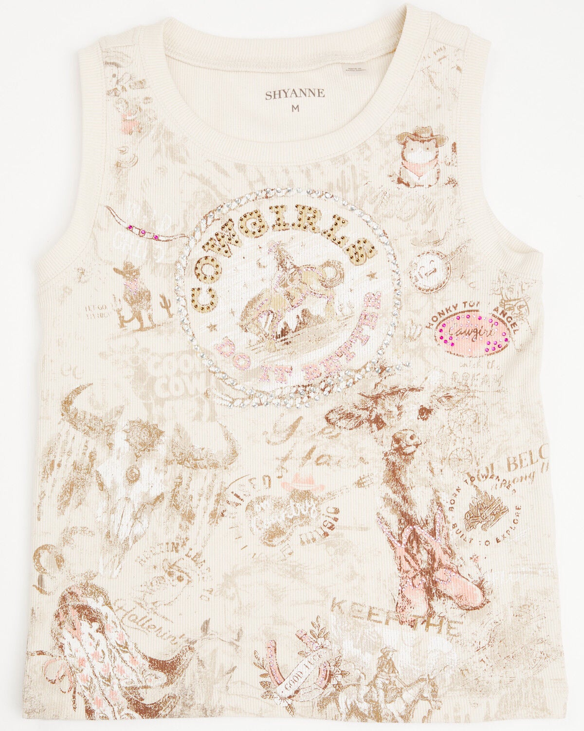 Image #1 - Shyanne Girls' Lundy Graphic Tank, Natural, hi-res